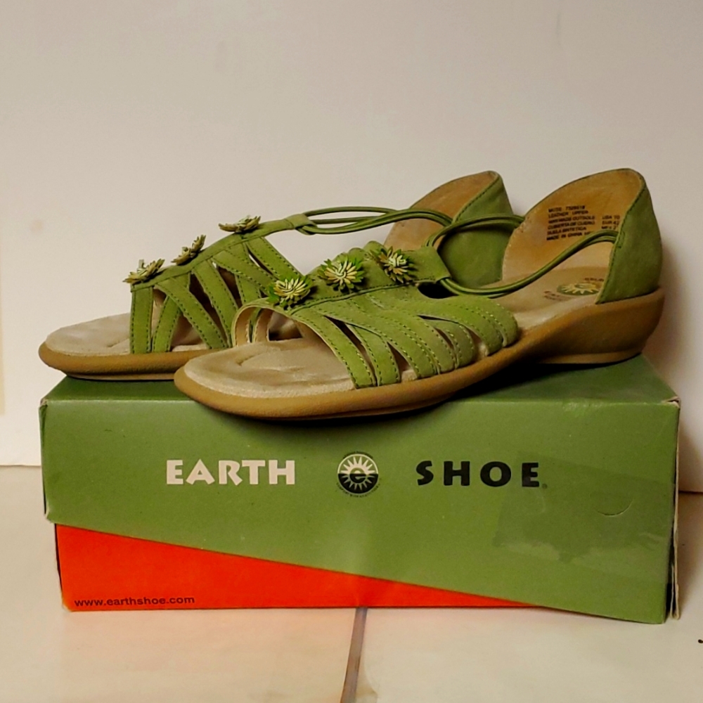 Vintage Eart Shoe Sandals Green Sze 10